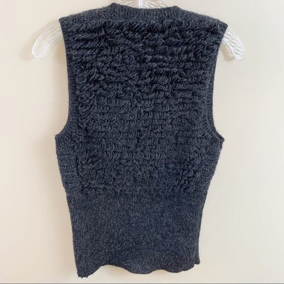 BCBGMaxazia Gray Shag Alpaca Sweater Vest - Picture 5 of 5